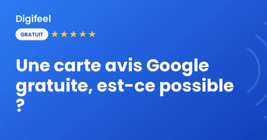 Carte avis Google gratuite en QR code face à une carte NFC, visuel Digifeel