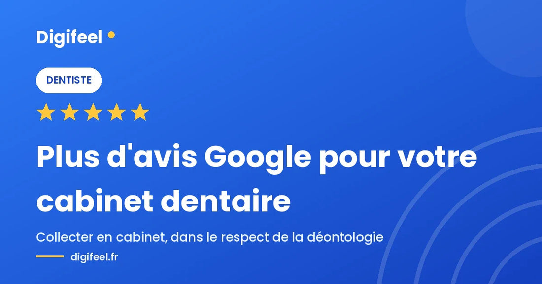 Plaque avis Google Digifeel à l'accueil d'un cabinet dentaire