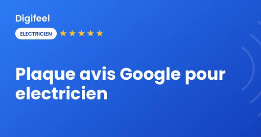 Carte avis Google NFC pour électricien, visuel Digifeel