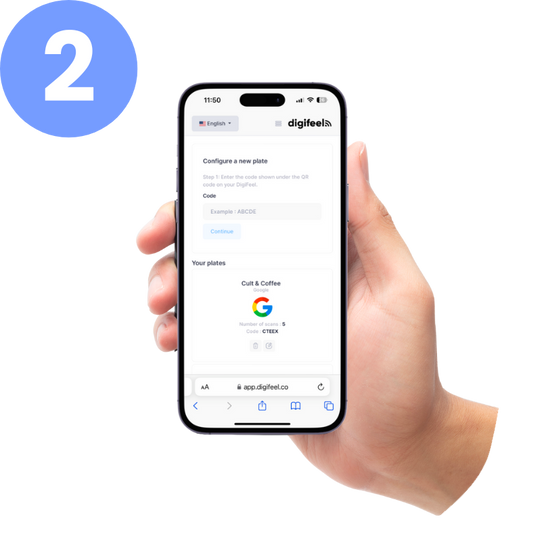 Plaque NFC personnalisée | Logo, couleurs, sur-mesure – Digifeel France