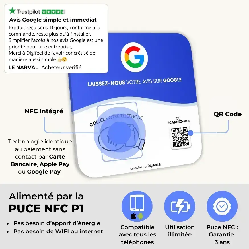 plaque nfc avis Google